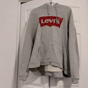 LEVI’S GREY CLASSIC RED LOGO HOODIE UNISEX